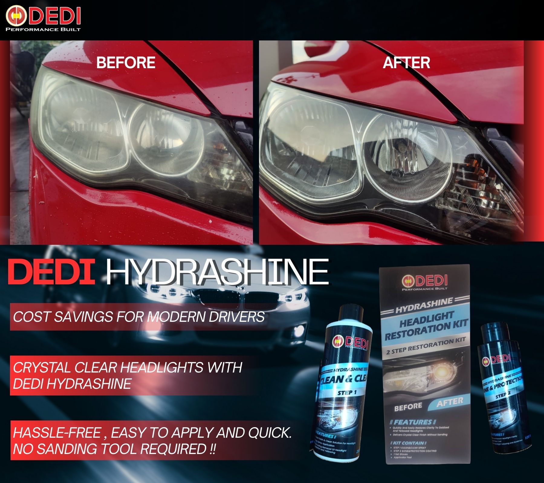 Dedi Hydrashine (Headlight Restoration Kit)